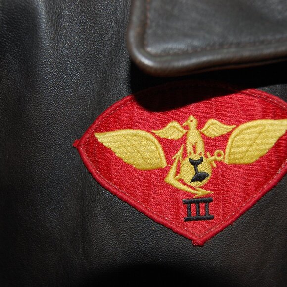 VTG🔥Size:L TYPE G-1 Classic Bomber Flight Patchwork LEATHER Bomber Jacket USA - Picture 3 of 15